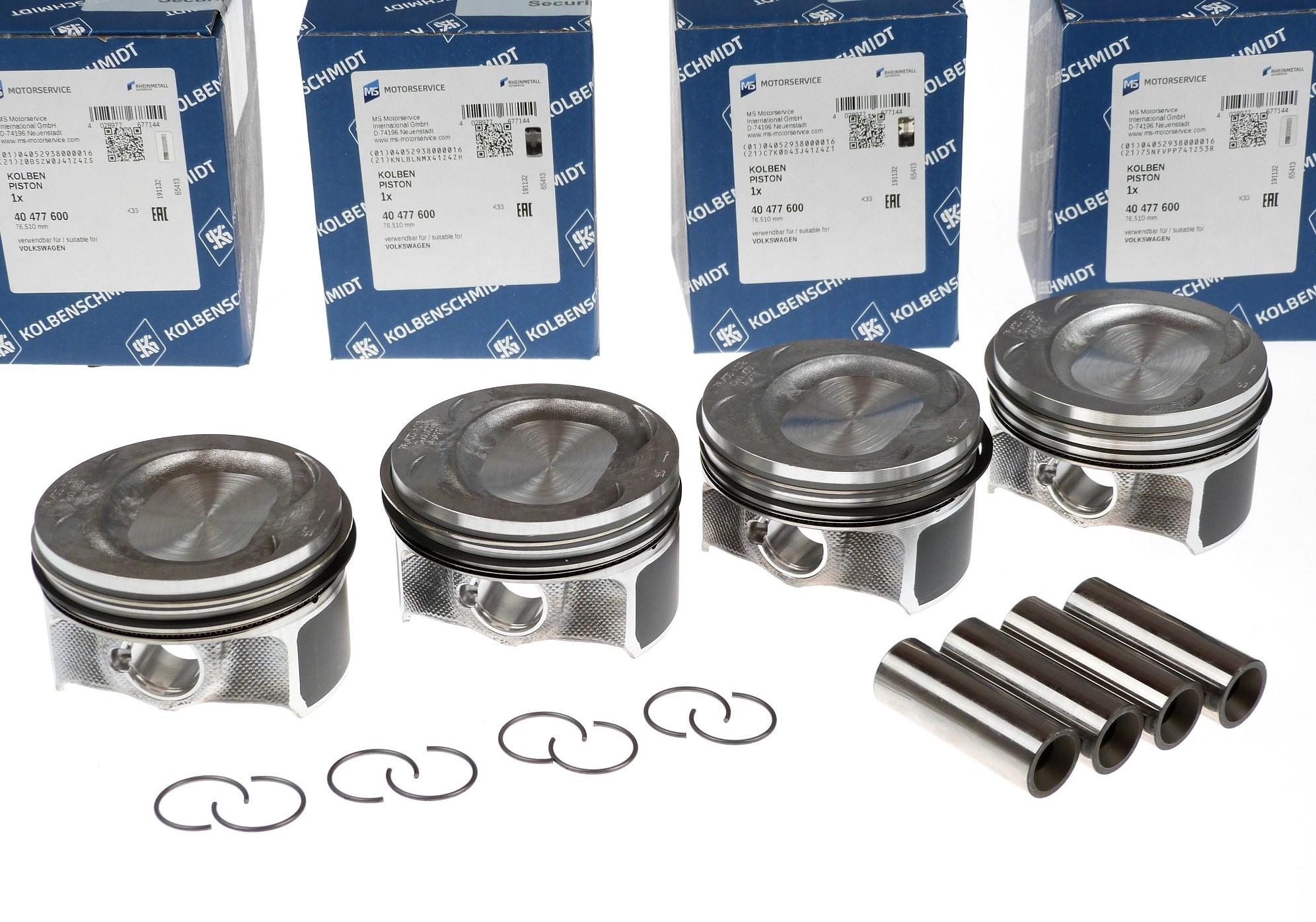 4 Stück KS 40 477 600 Motorsatz Kolben inkl. Kolbenringe