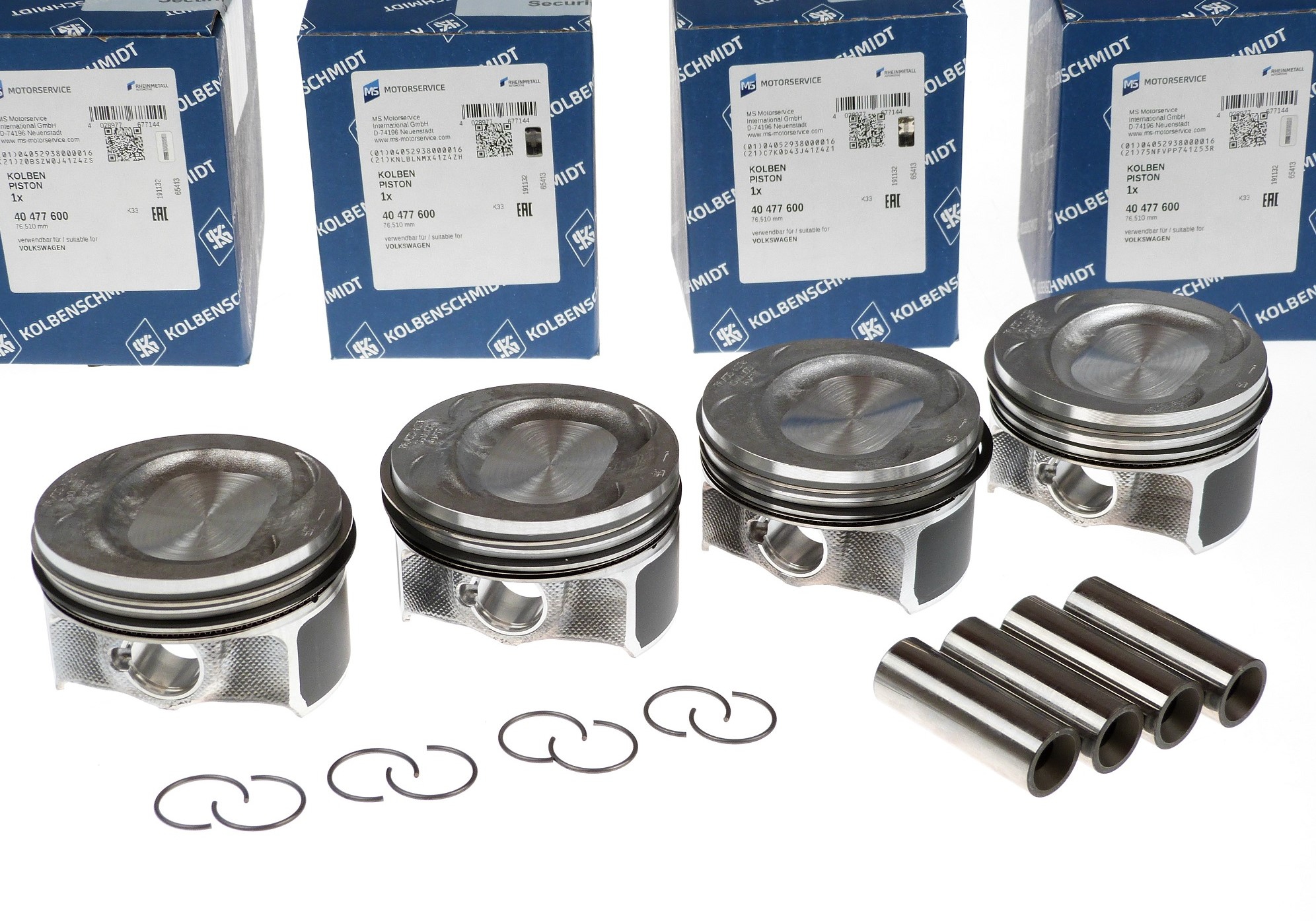4 Stück KS 40 477 600 Motorsatz Kolben inkl. Kolbenringe