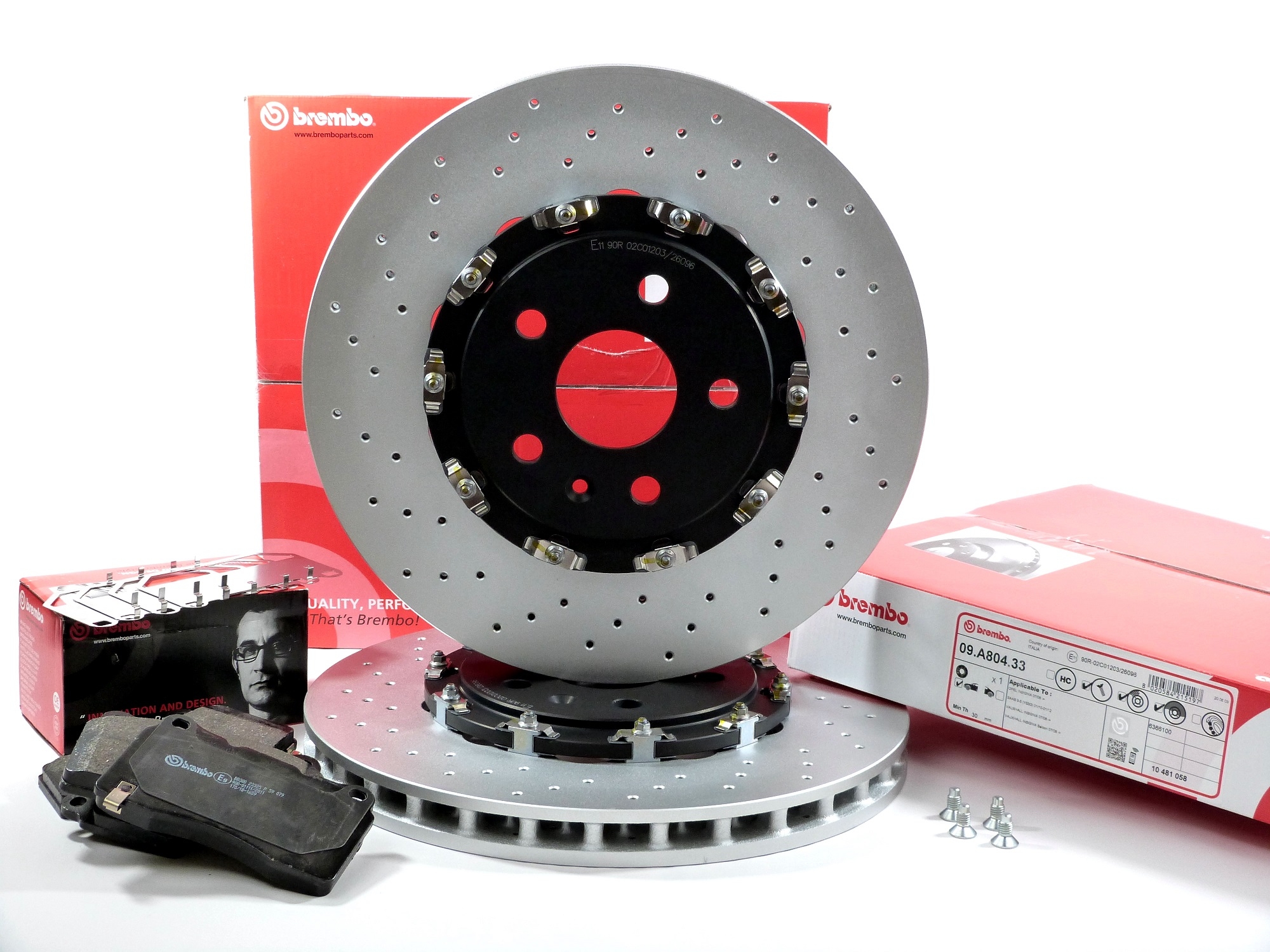 Brembo Bremsscheibensatz 09.A804.33 inkl. Belagsatz
