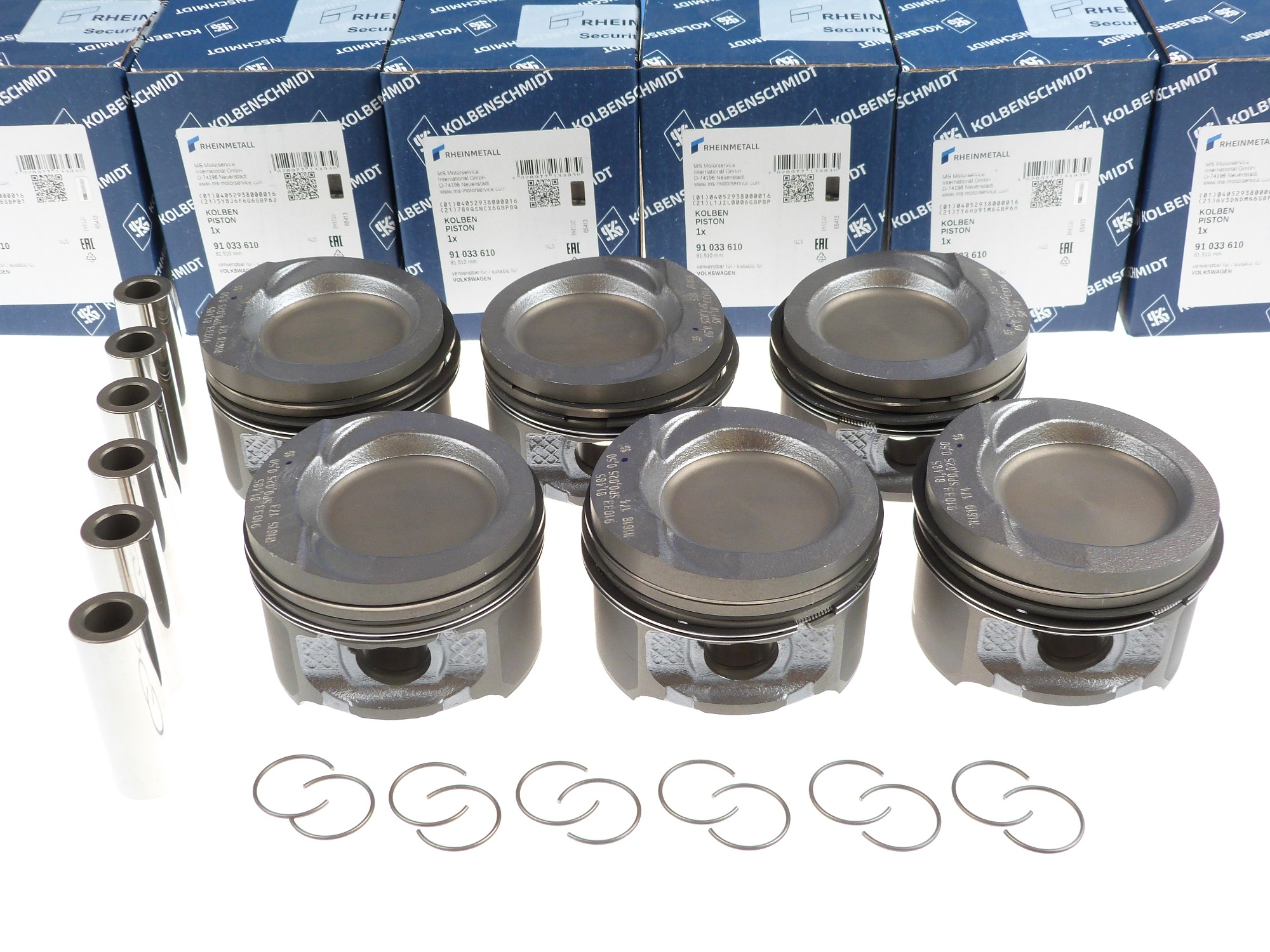 6 Stück KS 91 033 610  Kolben