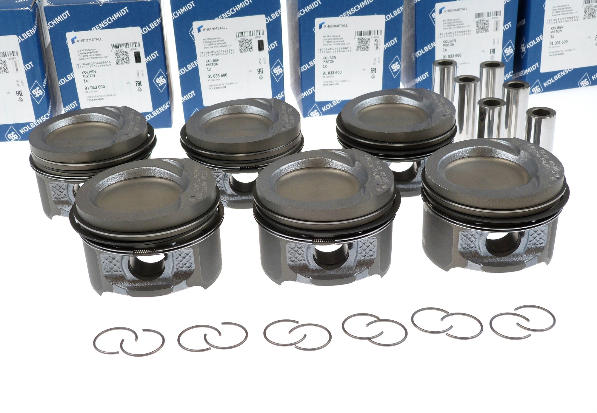 6 Stück KS 91 033 600 Motorsatz Kolben