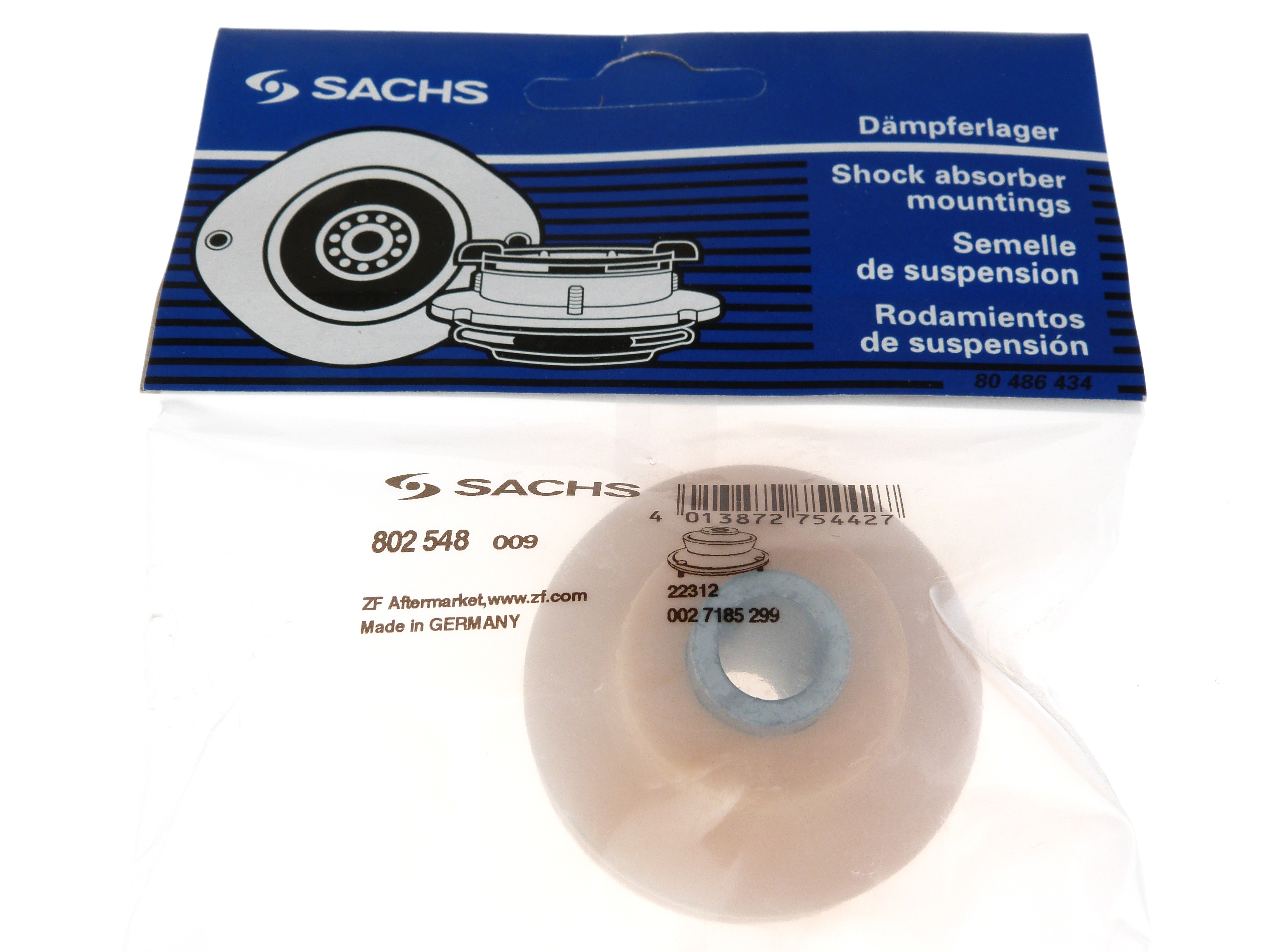 4 Stück SACHS Federbeinstützlager Hinterachse