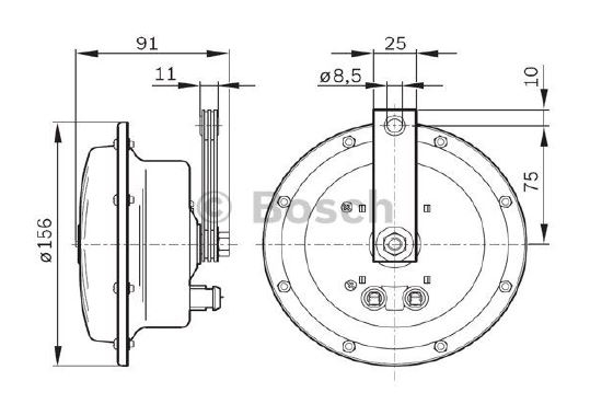 BOSCH Horn Set 0 986 AH0 203