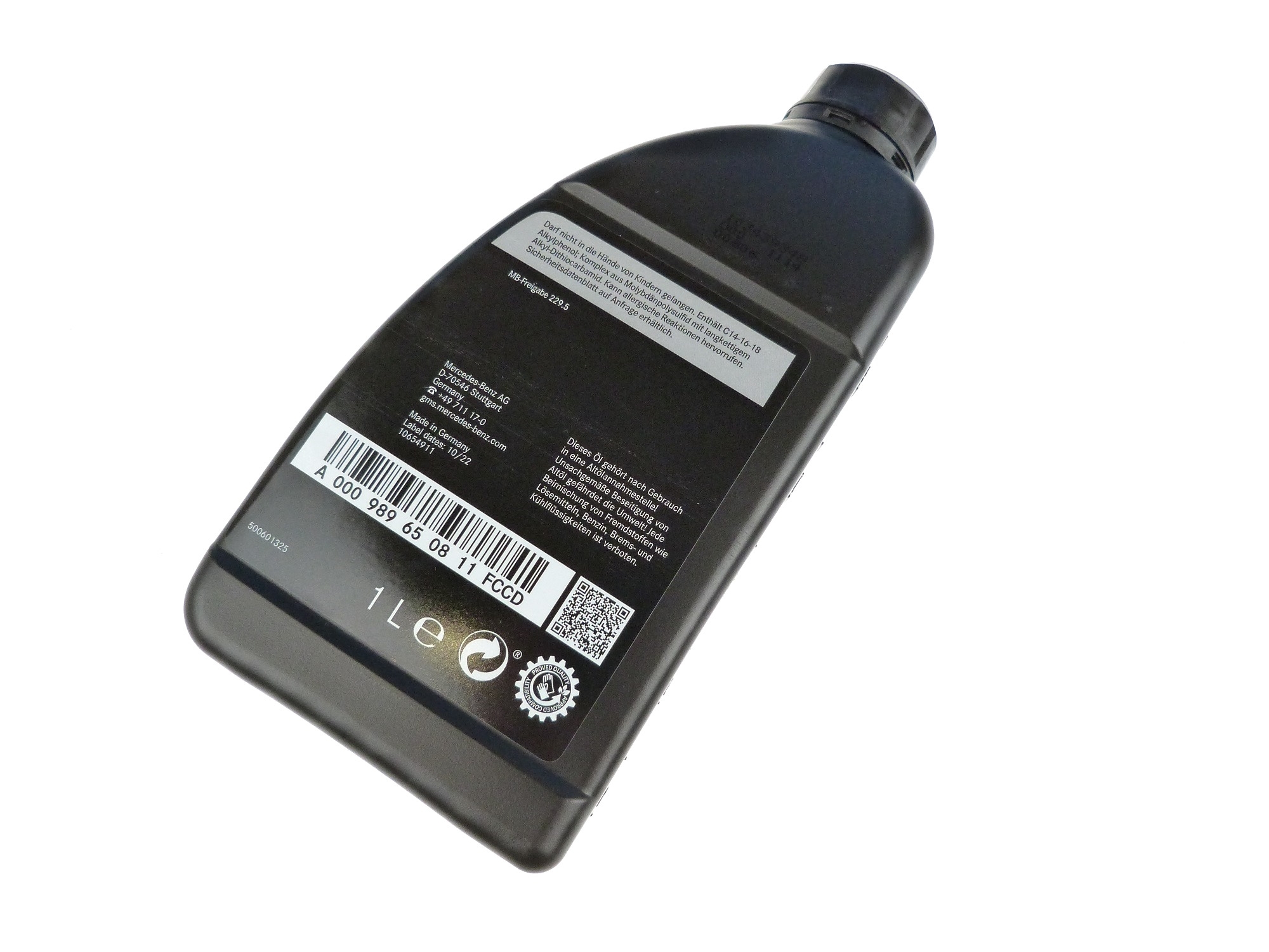 2 Liter Mercedes-Benz AMG Motorenöl 0W-40 MB-Freigabe 229.5