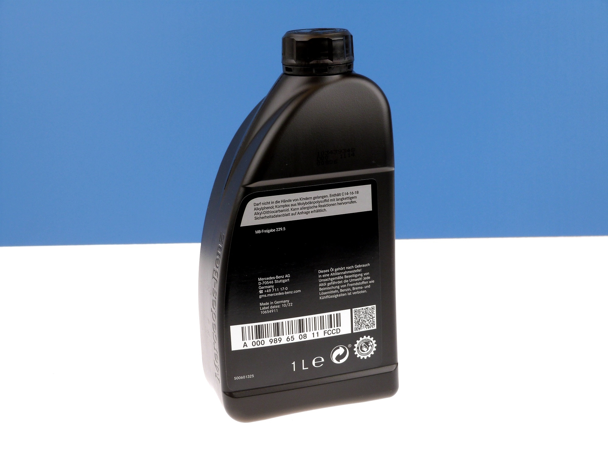2 Liter Mercedes-Benz AMG Motorenöl 0W-40 MB-Freigabe 229.5